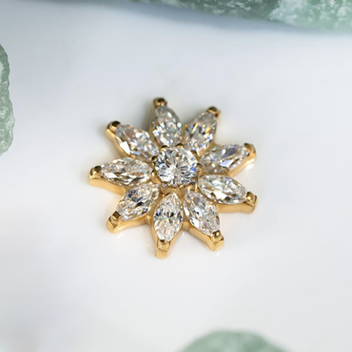 Накрутка Камелия цветок золотой 1.2 мм фото 3